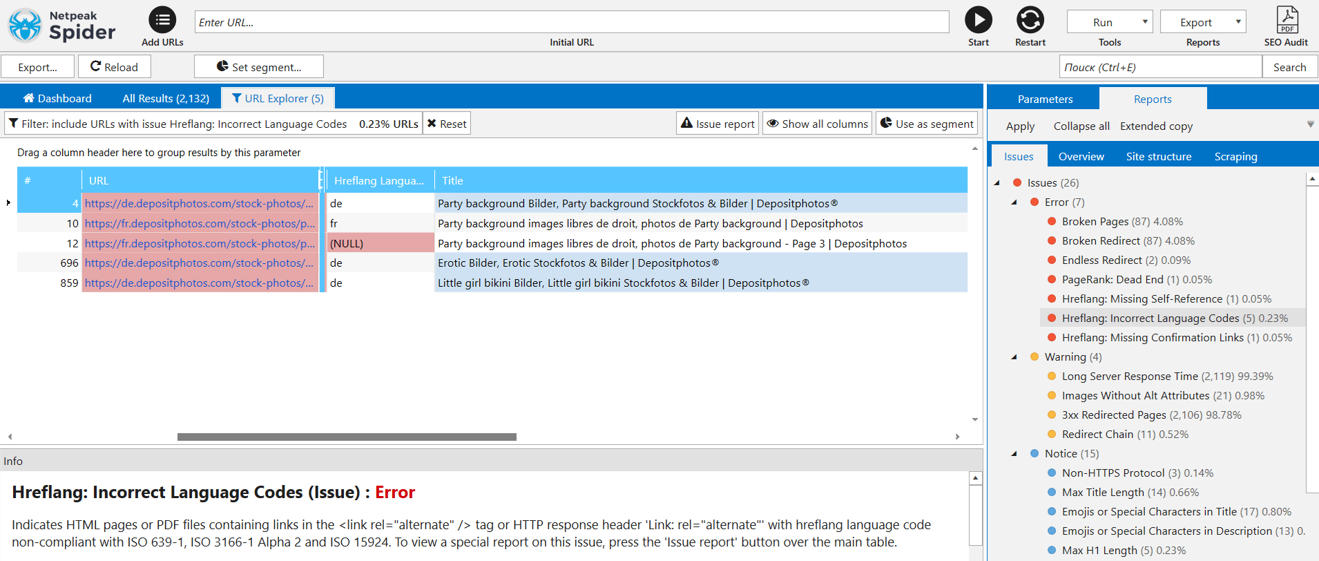 Hreflang incorrect language codes