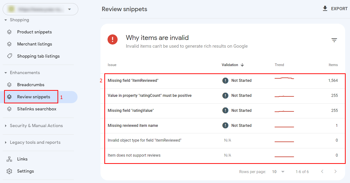 Report ‘Review snippets’