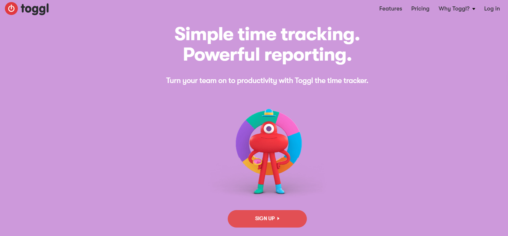 Toggl landing page