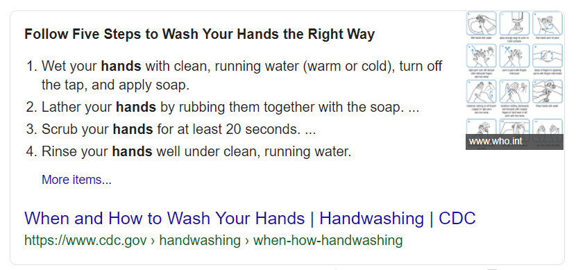 Example of ‘how-to’ snippet in Google search results