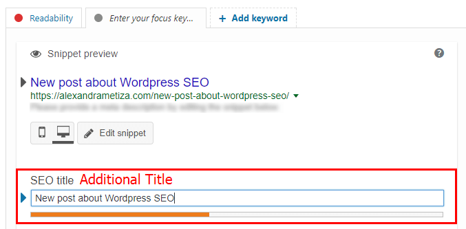 WordPress SEO: Additional Title