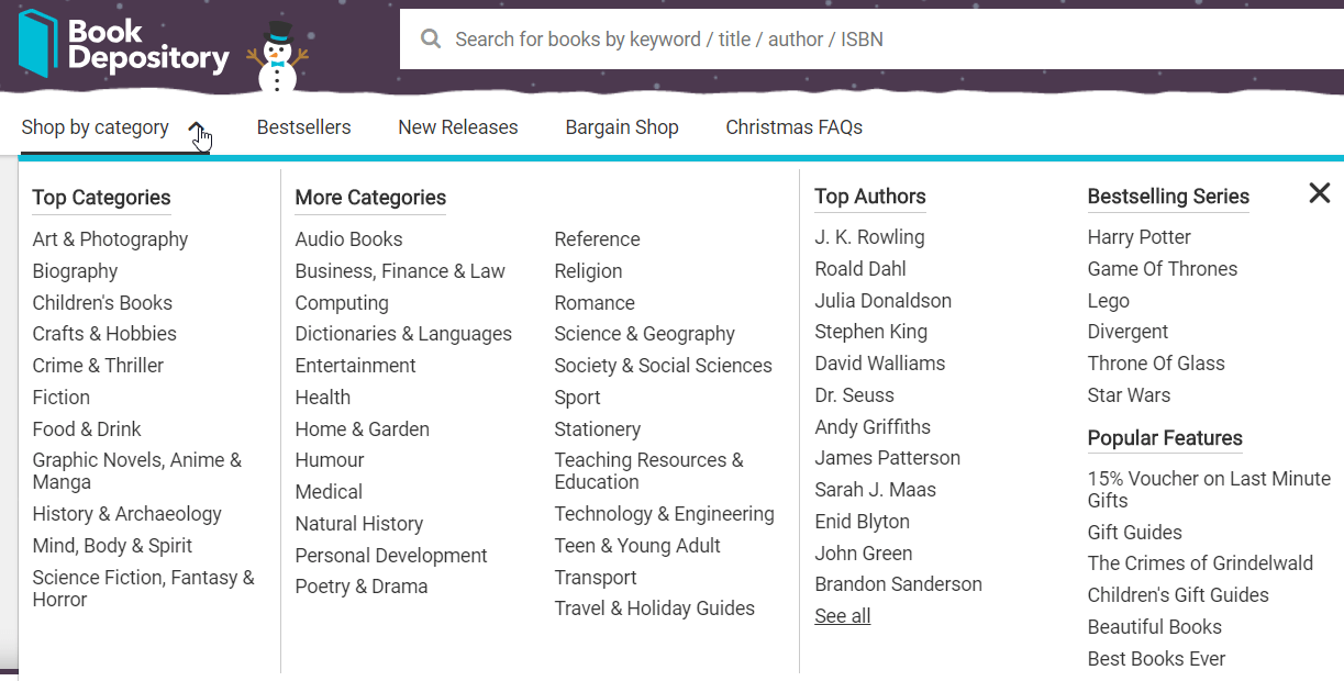 Categories for content