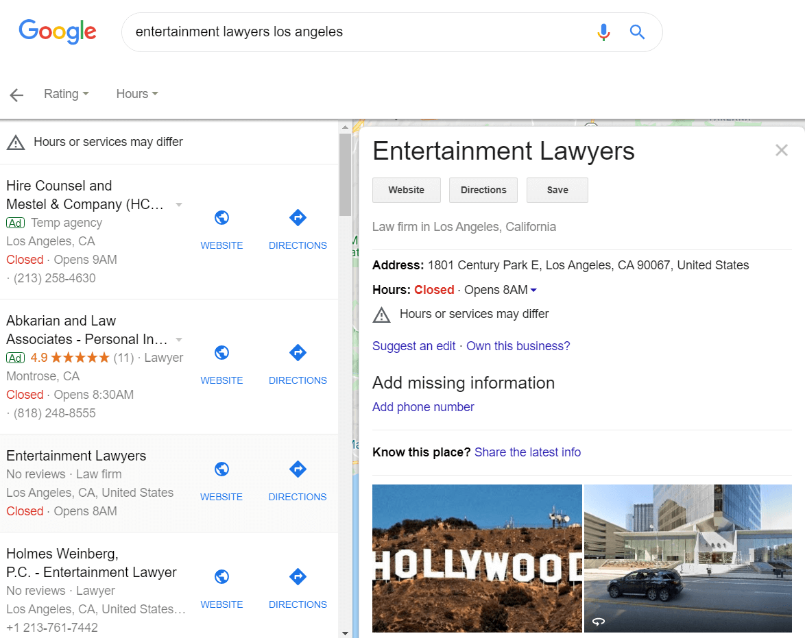 Google My Business Listing