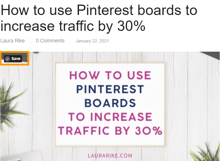 You can add the Pinterest ‘Save’ button to the images on your website