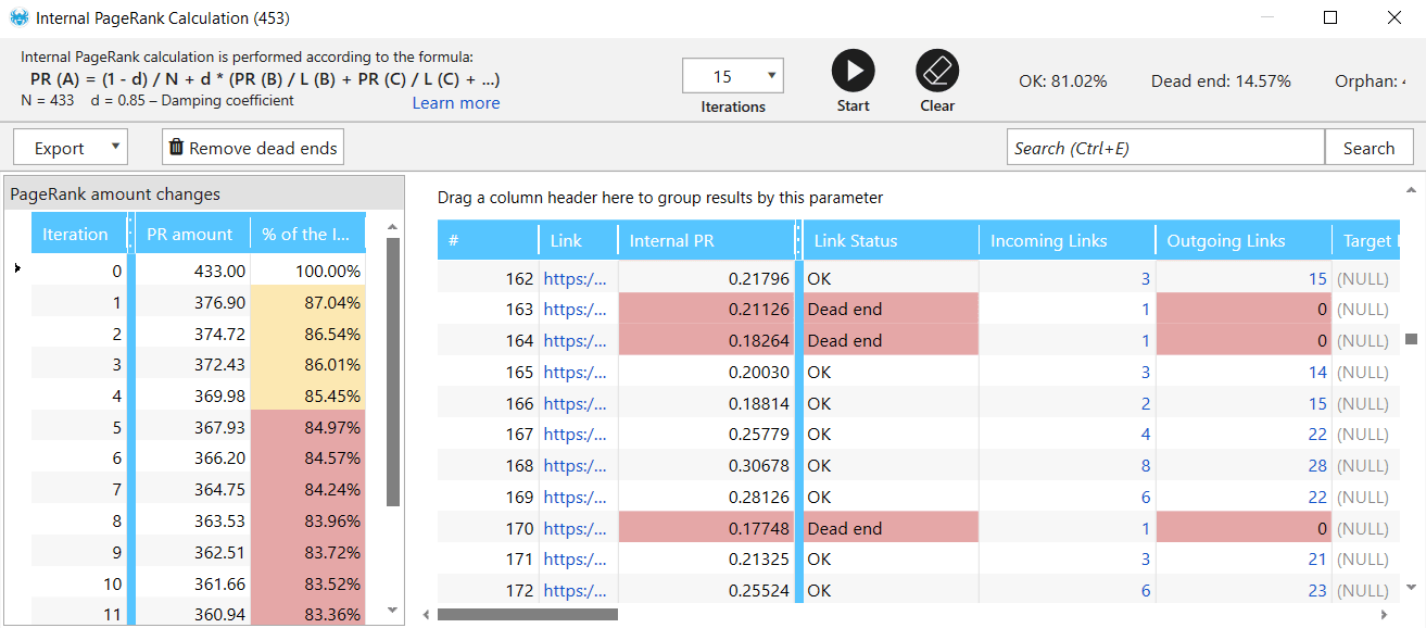 How to check PageRank in Netpeak Spider