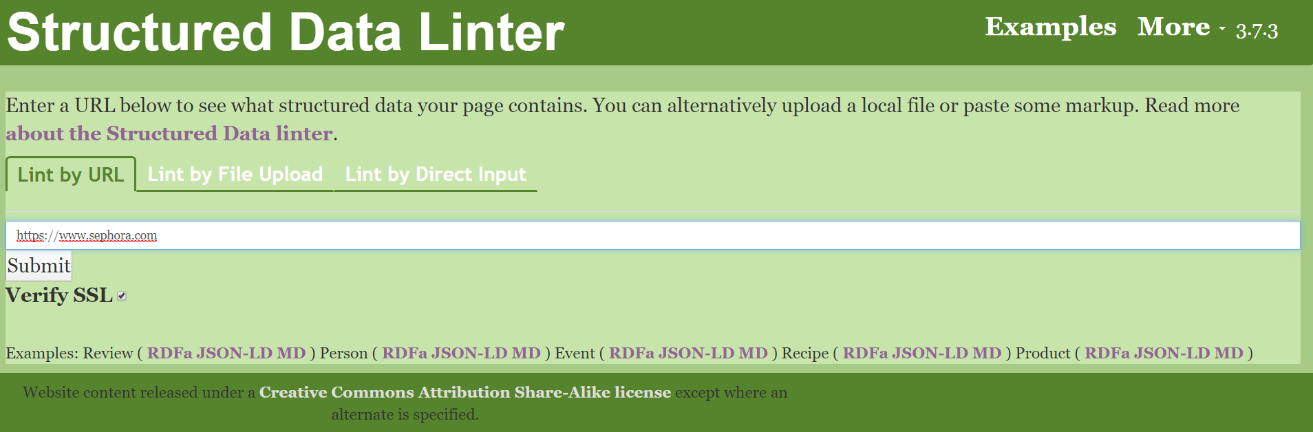 Structured Data Linter