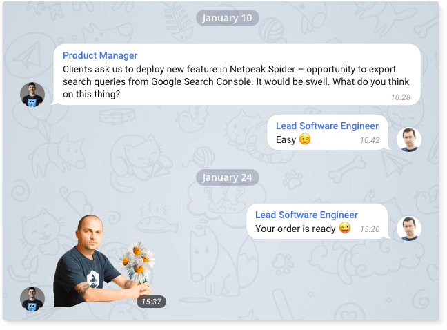 This is how our Product Manager suggested cool feature, and Lead Software Engineer managed to implement it in just two weeks