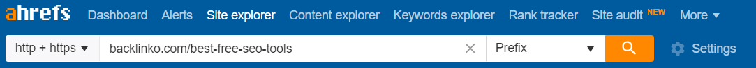 Ahrefs Site explorer