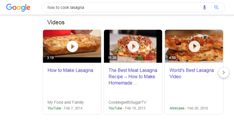 YouTube videos more often appear on SERPs than videos from any other source