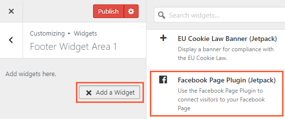 Adding Facebook Page Plugin in Jetpack