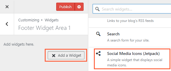 Adding Social Icons via Jetpack Plugin