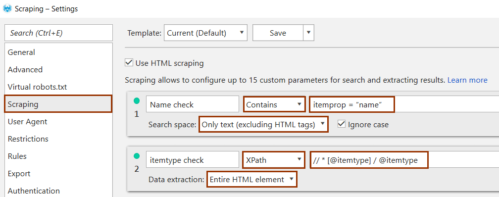 Checking Schema Markup using Netpeak Spider