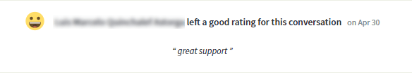 Succinct feedback about support team