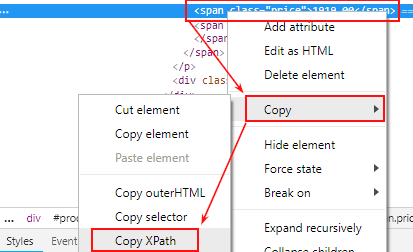 Копировать XPath