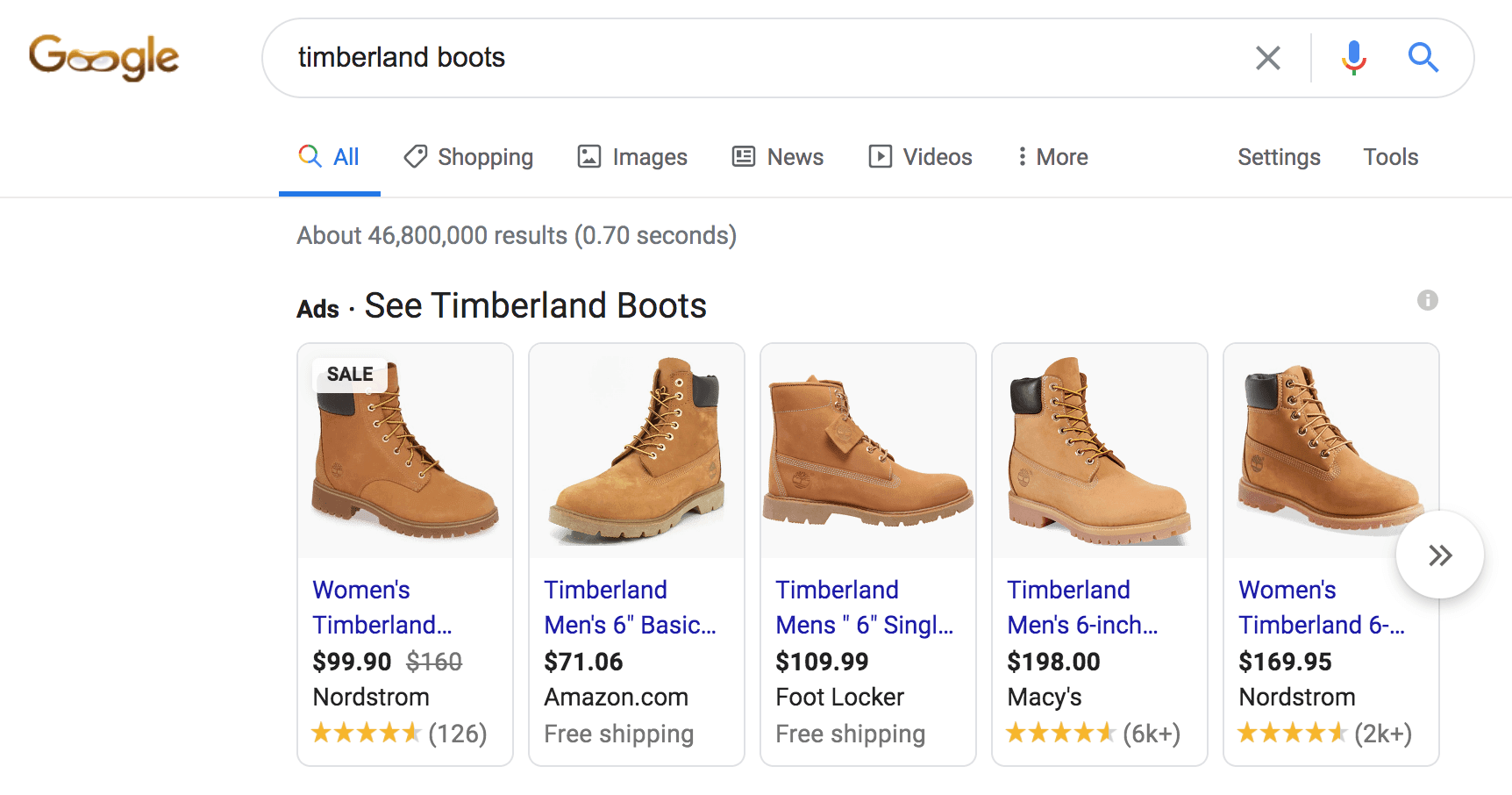 Here’s what a typical Google Shopping ad looks like