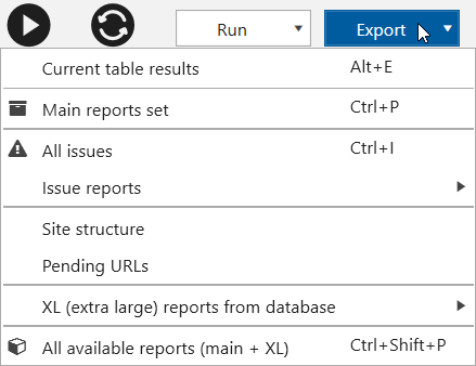 Netpeak Spider 3.1: new report export menu