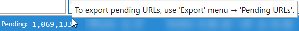 Netpeak Spider 3.1: info about pending URLs on the status bar