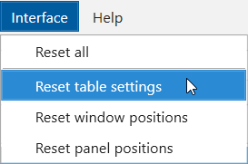Netpeak Spider 3.1: reset table settings
