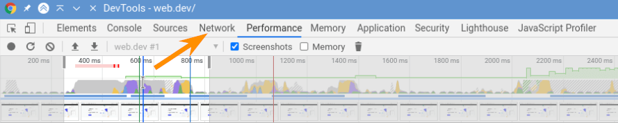 To find out the volume of pages and CSS code in a compressed form, go to the 'Network' tab