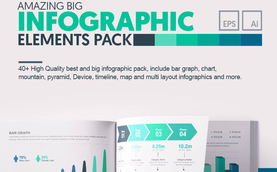 Amazing big infographic elements pack