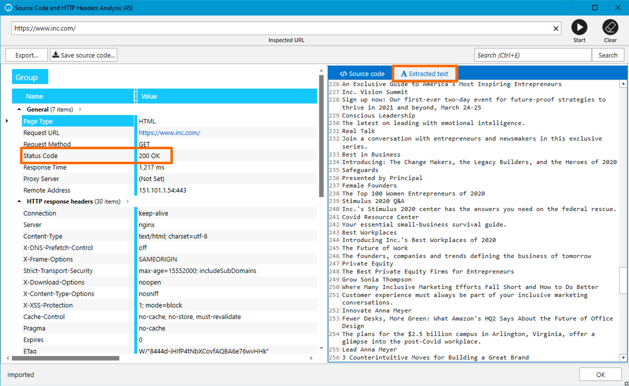 How to check server response content in Netpeak Spider