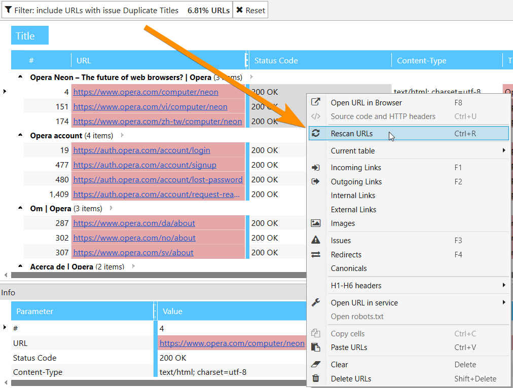 Recrawling the list of URLs in Netpeak Spider 3.0