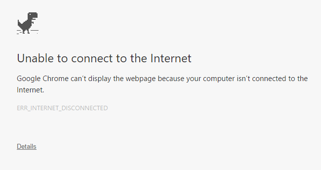 unable to connect to the Internet