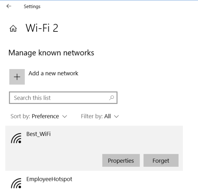 Manage wi-fi settings