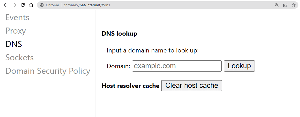 Check if your browser settings result in the err_name_not_resolved issue