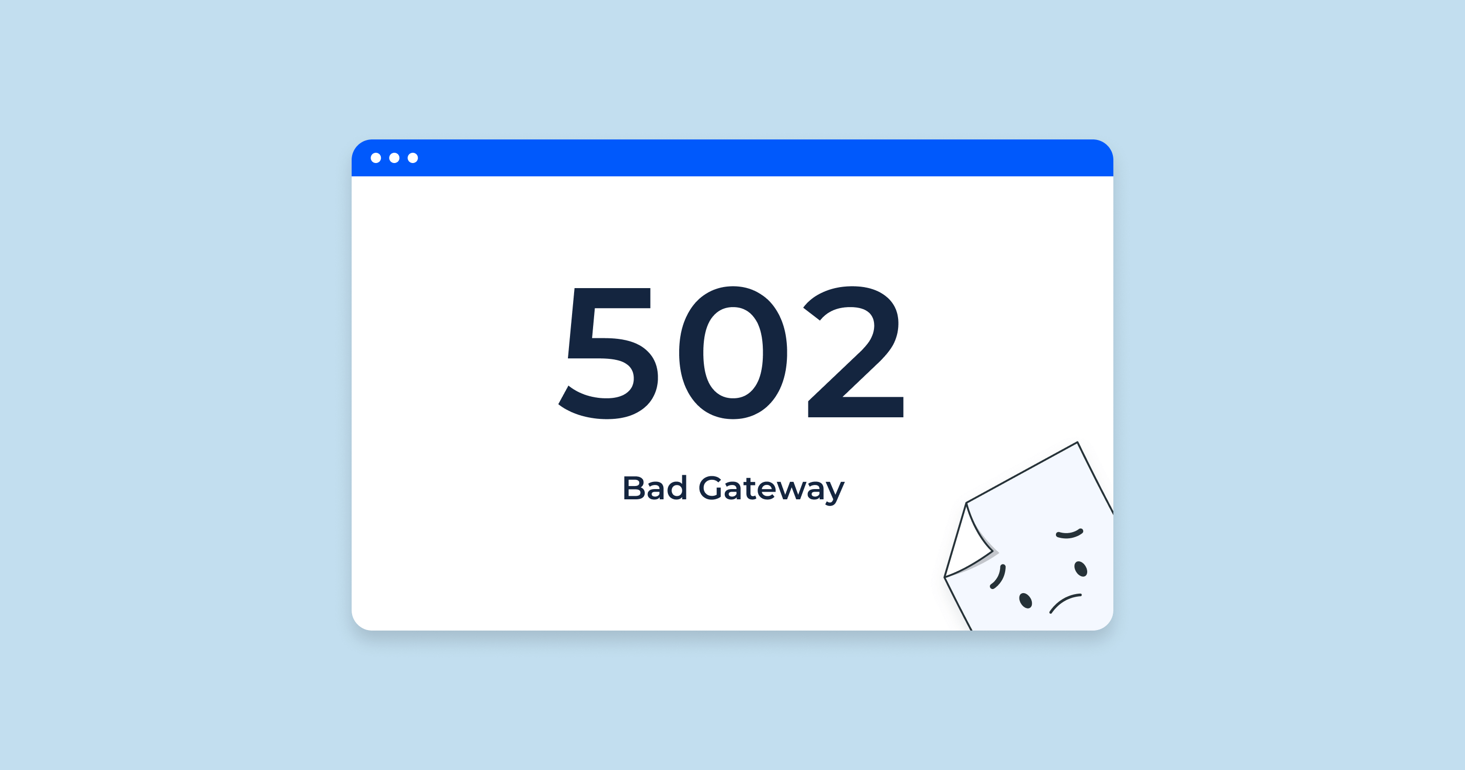 502 Bad Gateway error in Google Chrome