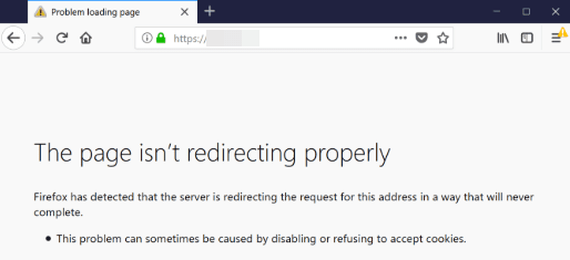 err too many redirects Firefox