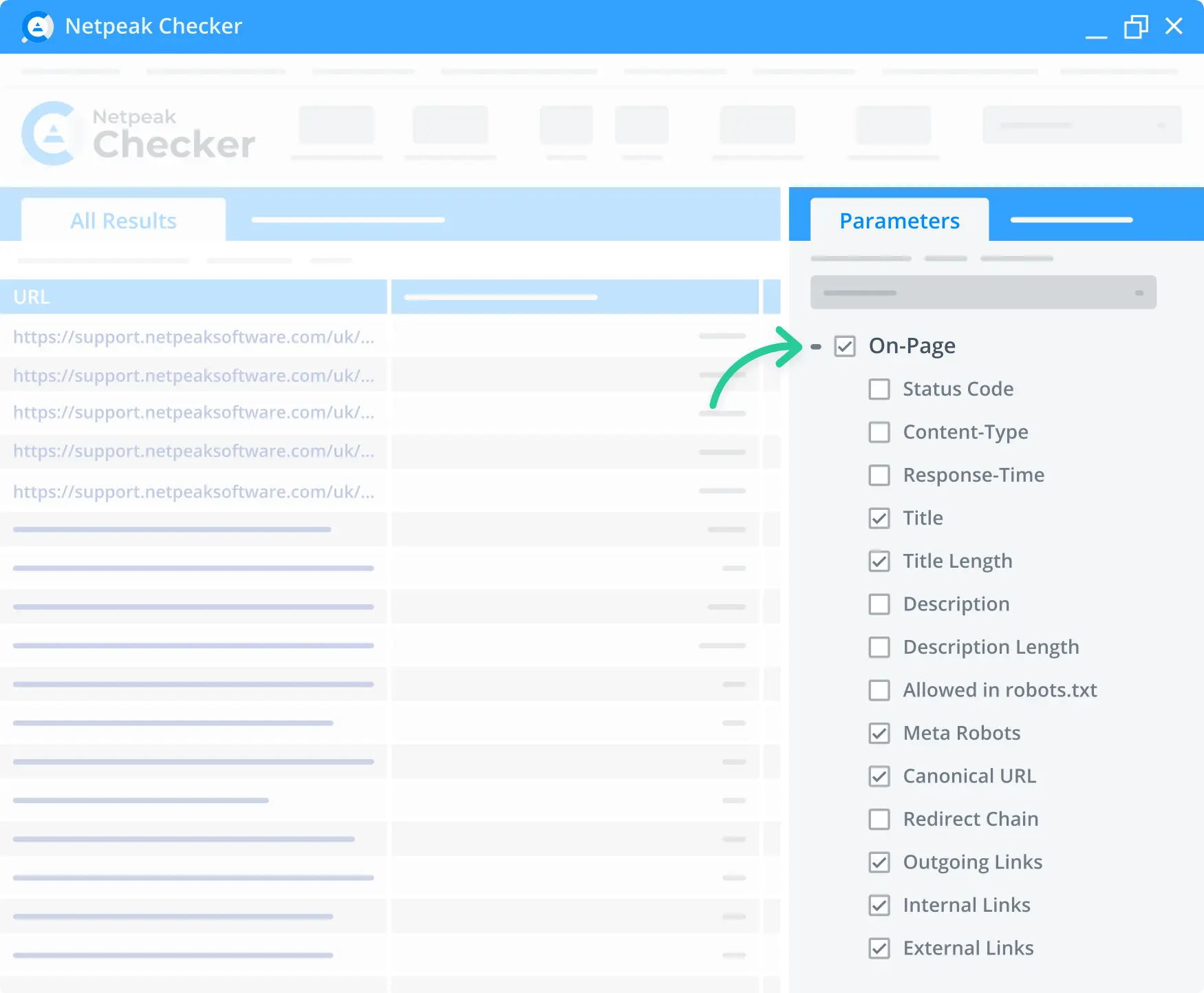 Netpeak Checker On-Page tools for a bulk domain check.