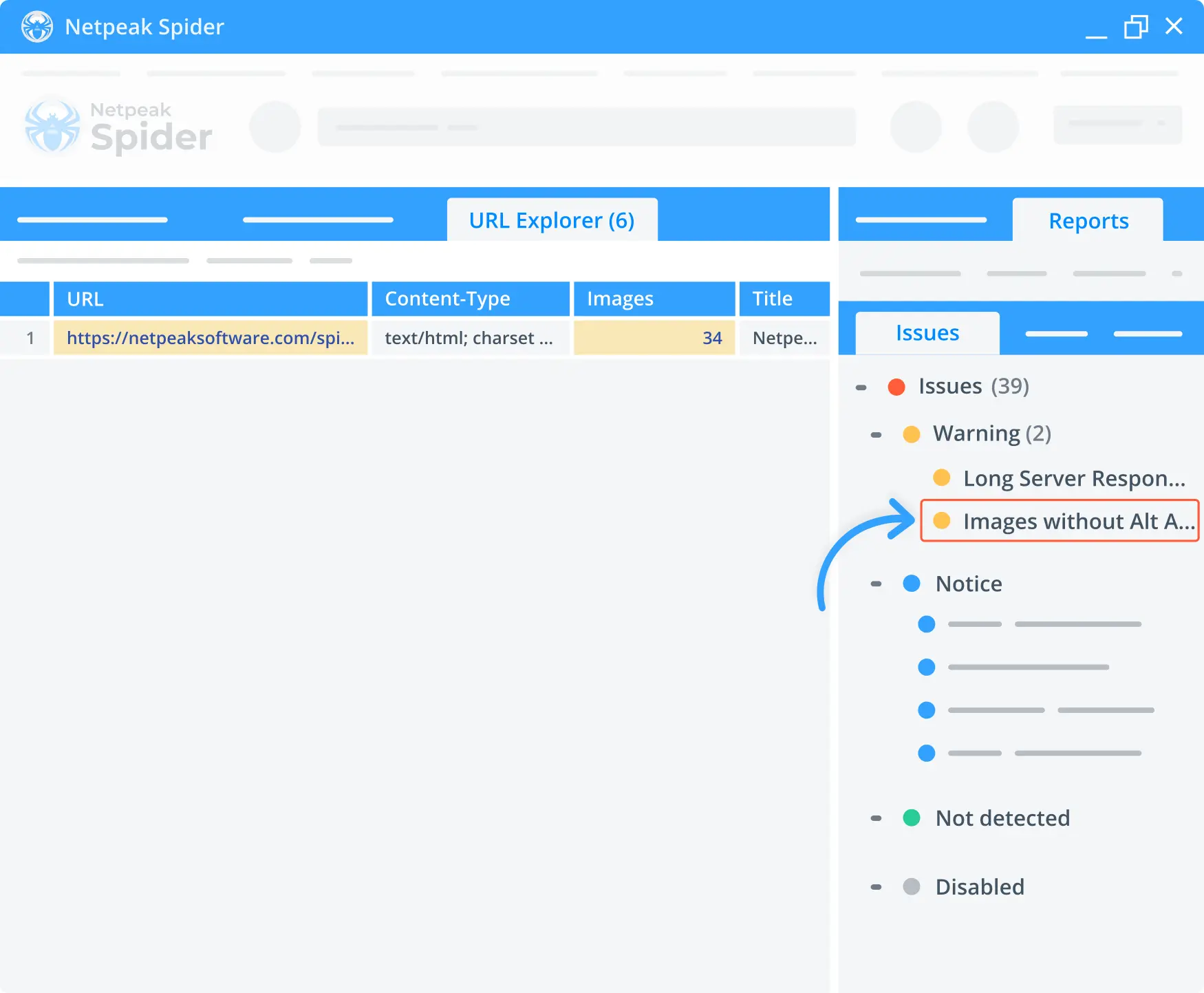 Finding the images without alt attributes by the Alt Tag Checker feature