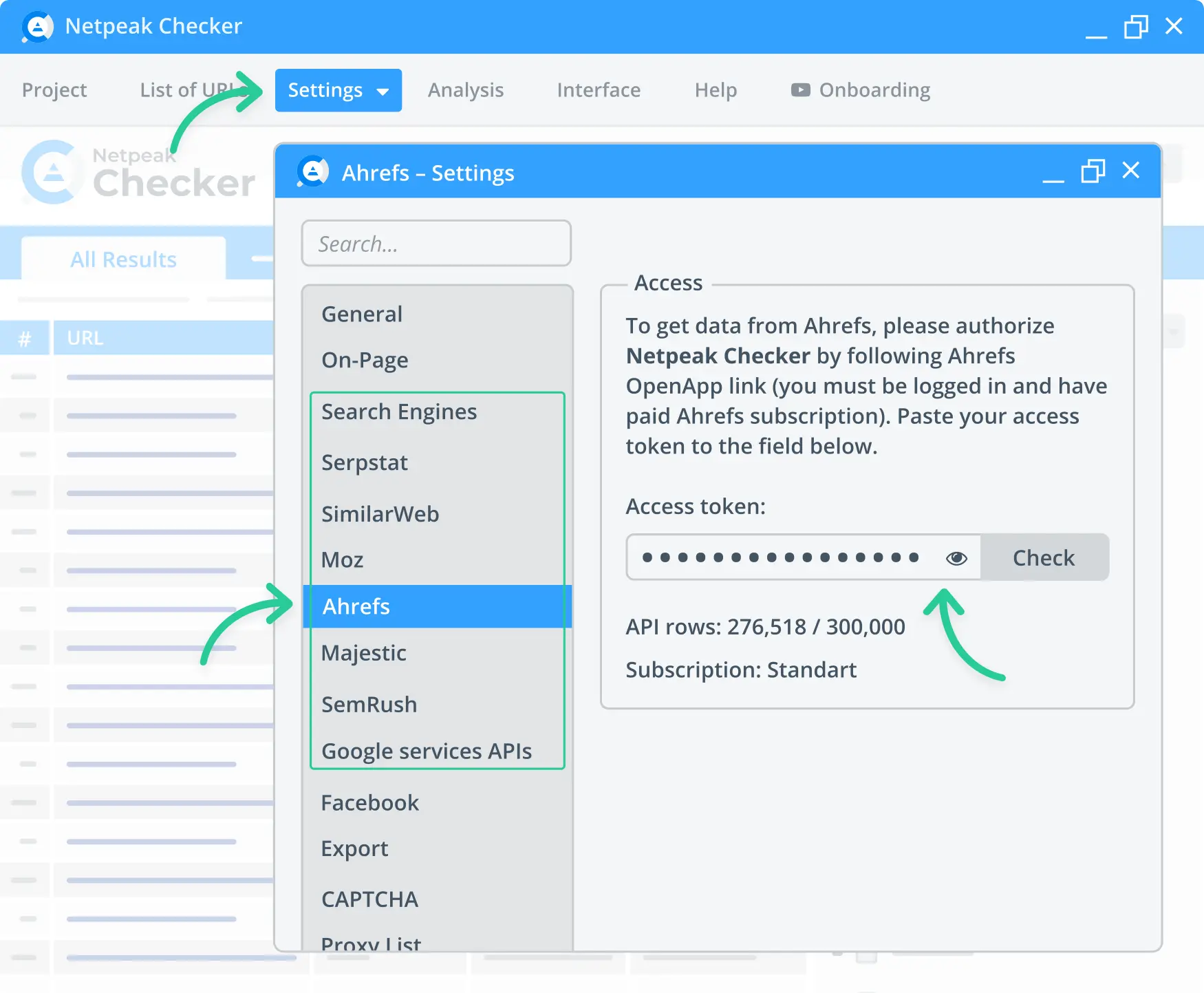 Integrating Ahrefs into Netpeak Checker.