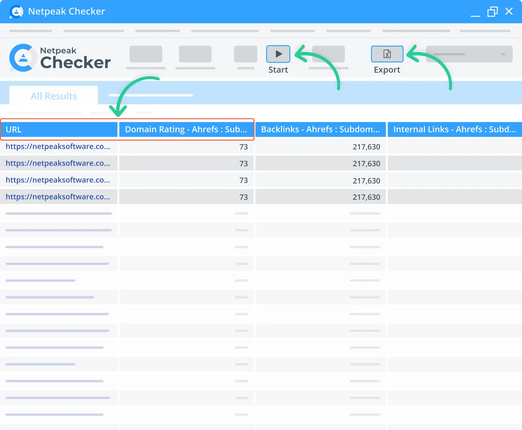 Scanning and exporting the domain authority data.