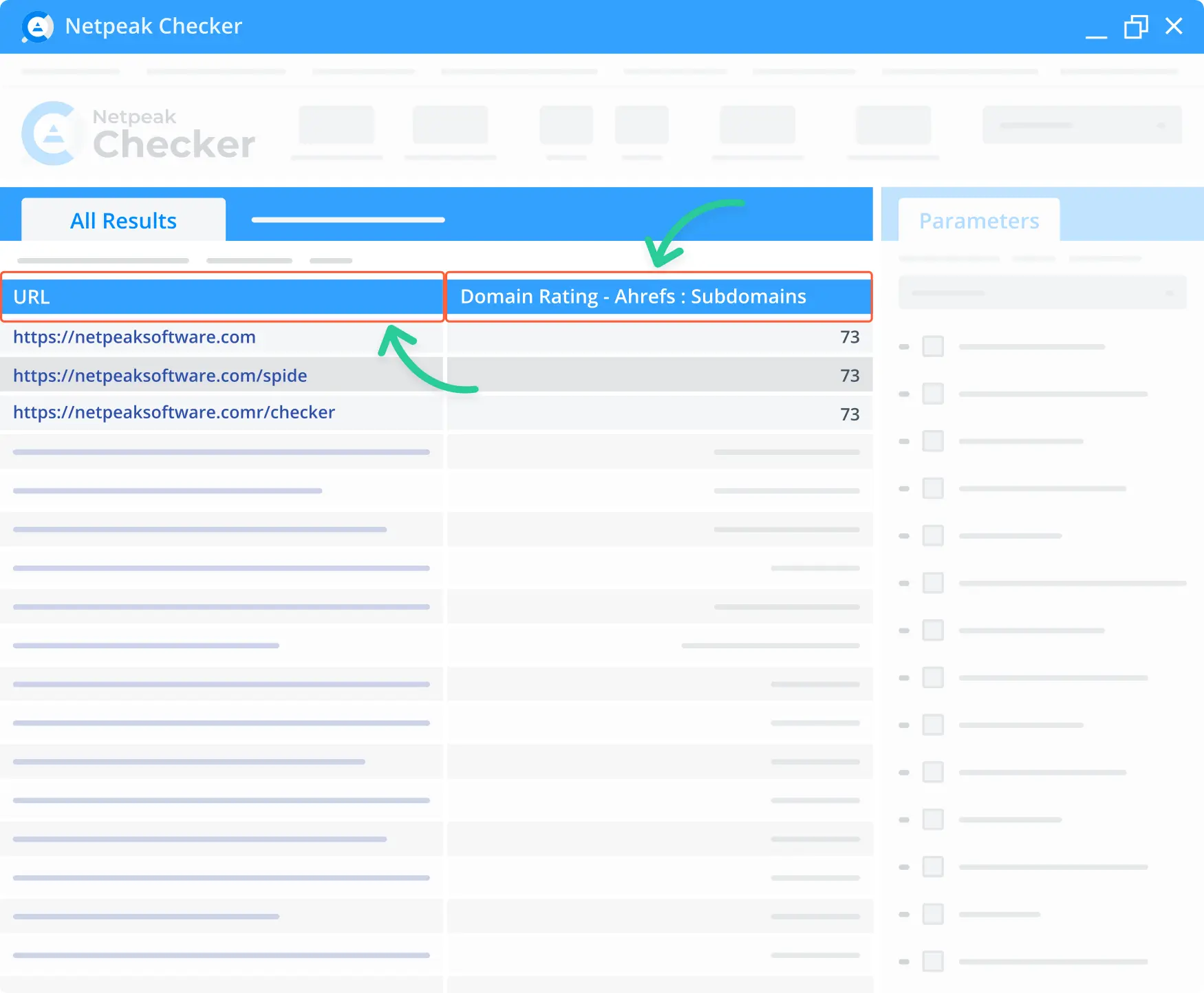 Using Ahrefs integration for domain rating check.