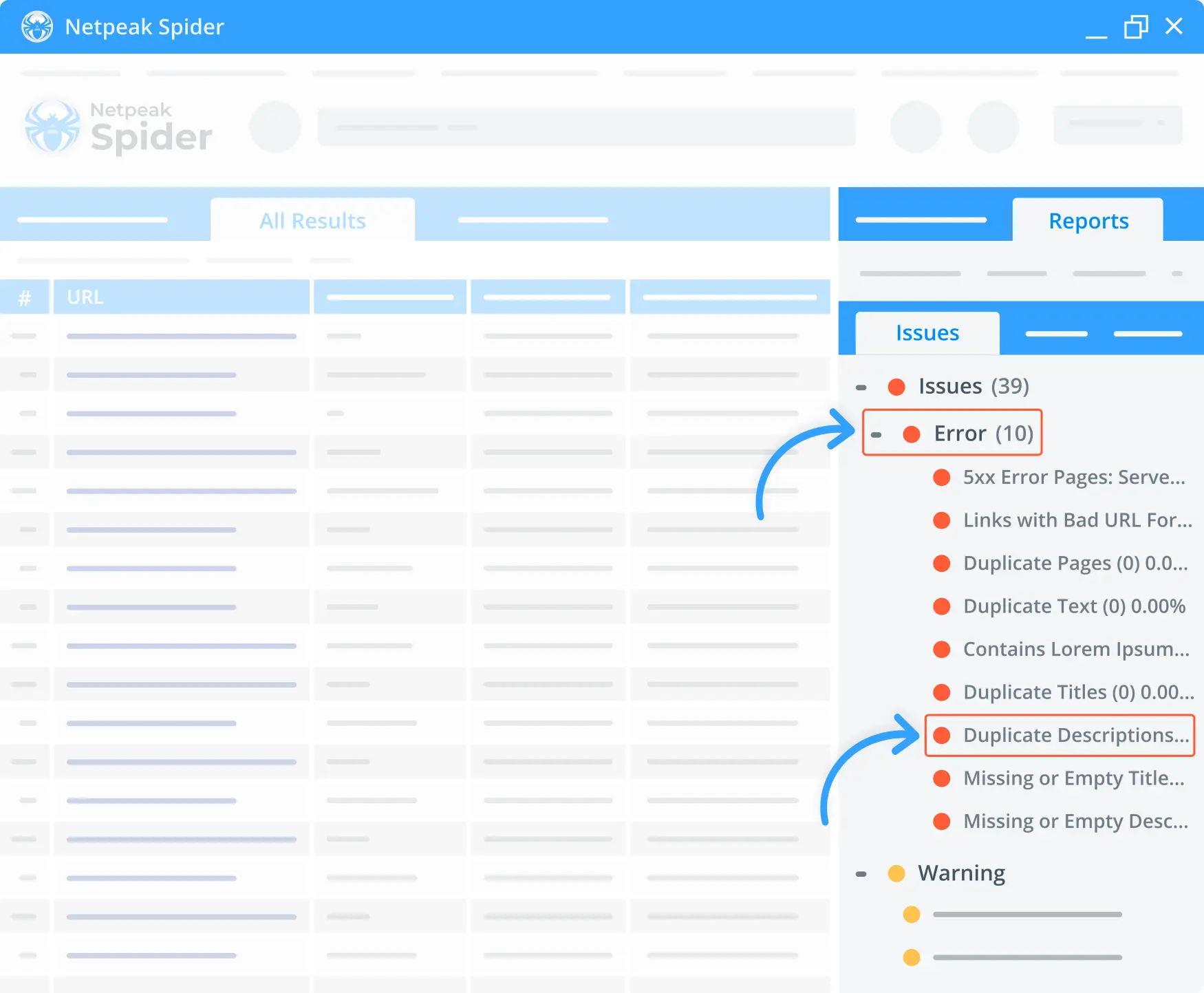 Duplicate Check Error Duplicate Descriptions section