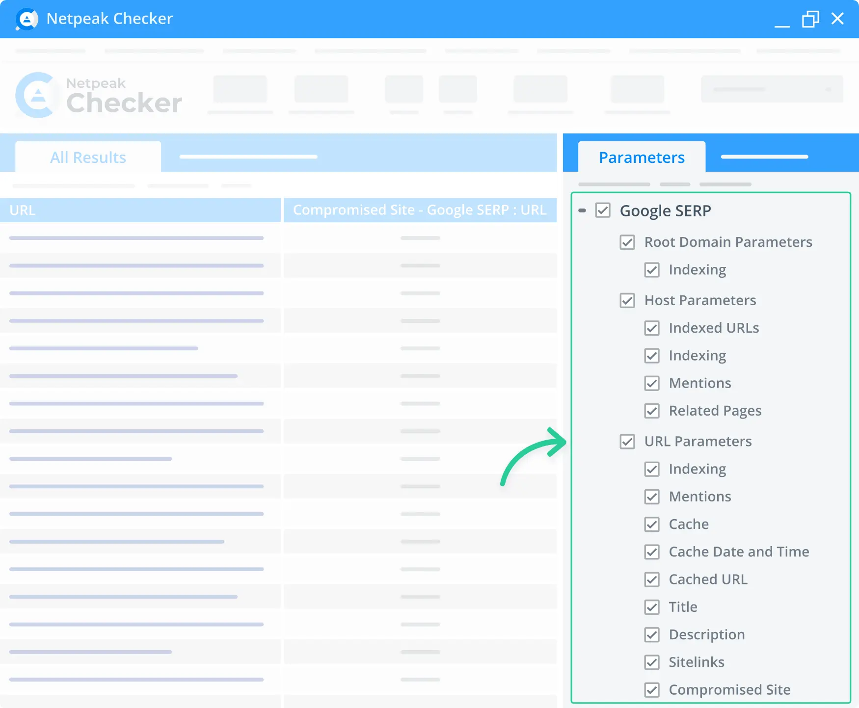 Selecting the Google SERP parameters