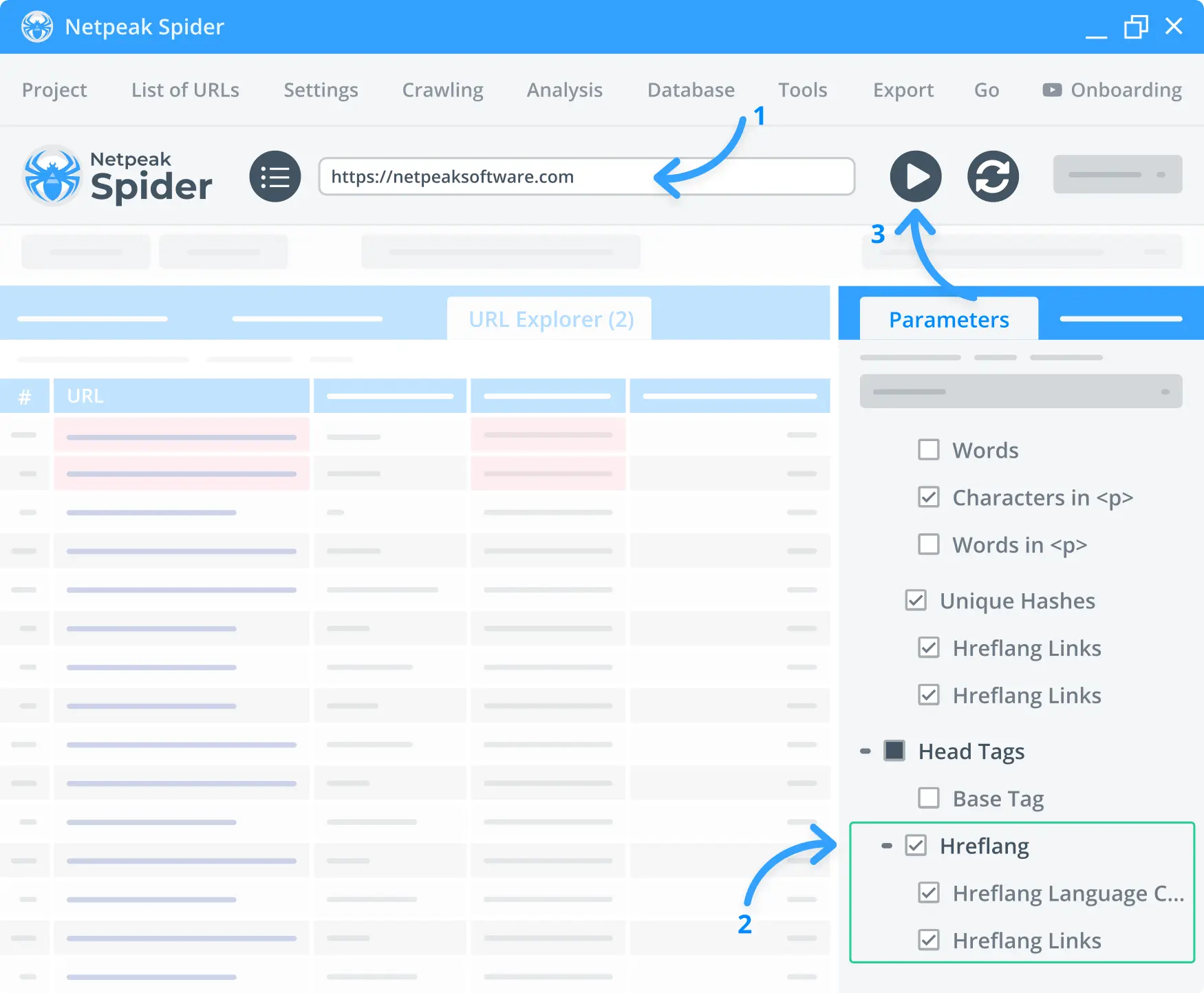 hreflang checker interface