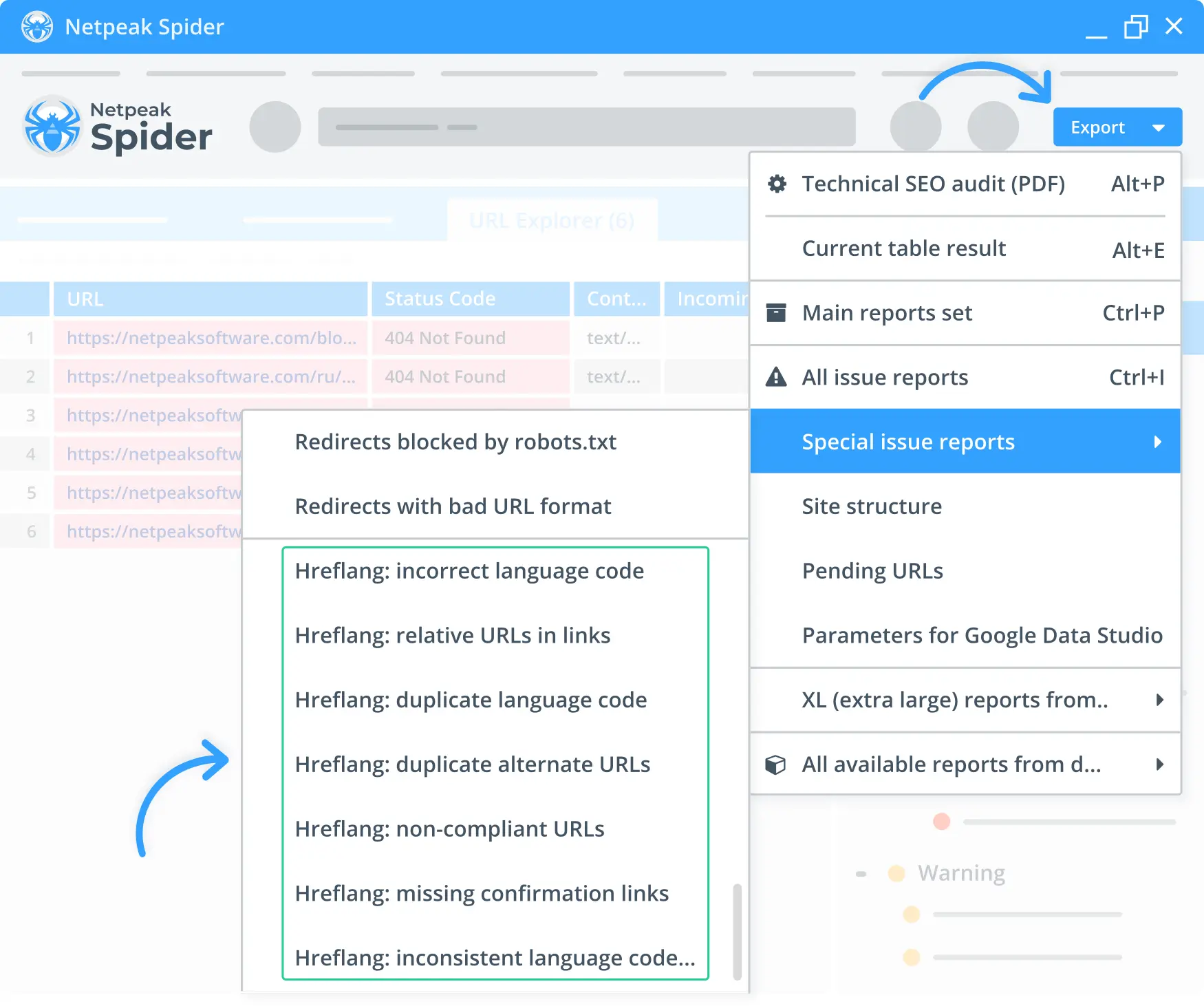 hreflang issues report