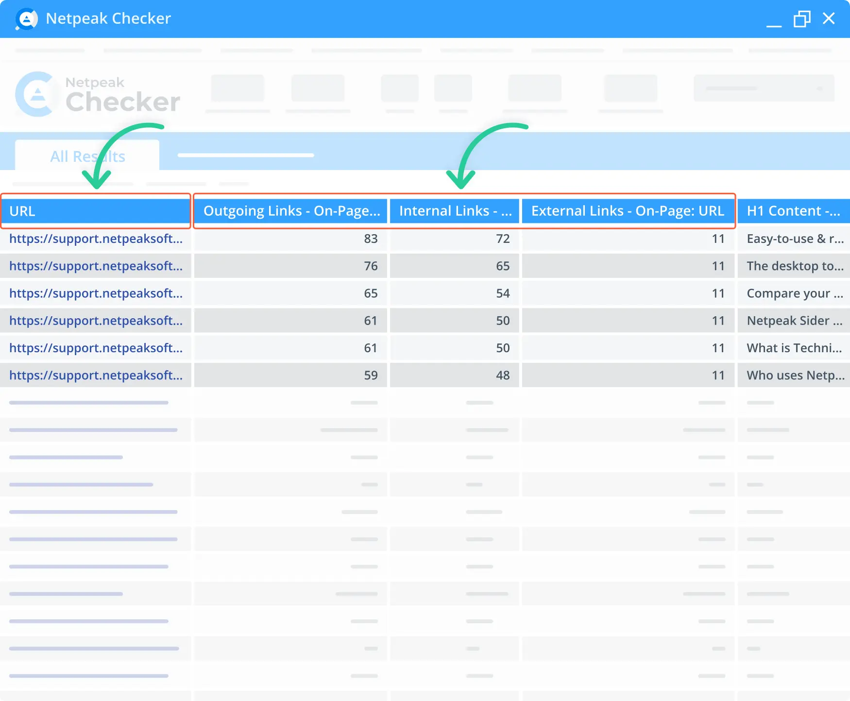 Links scanning process in Netpeak Checker.