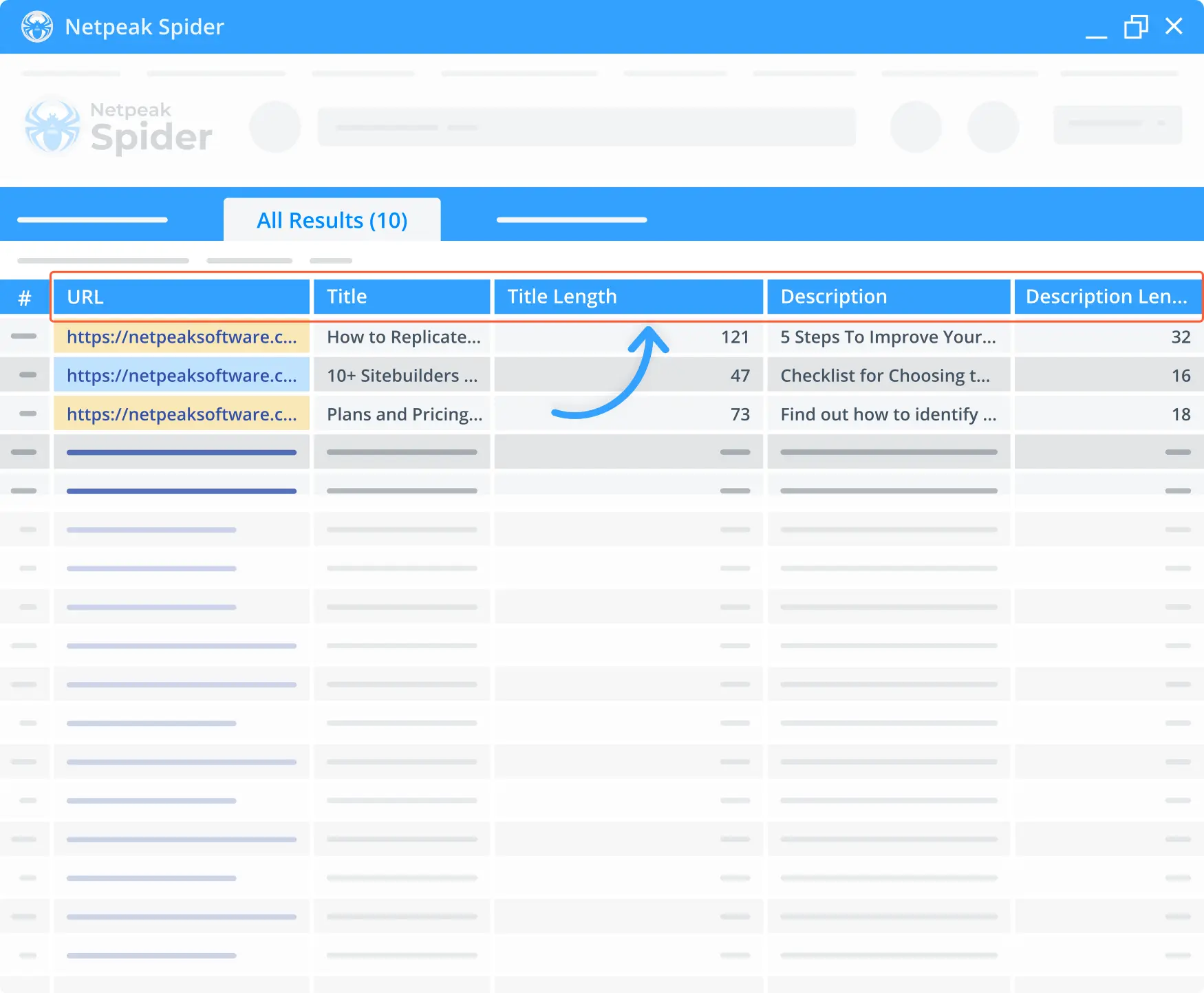 Netpeak Spider’s content report tool.