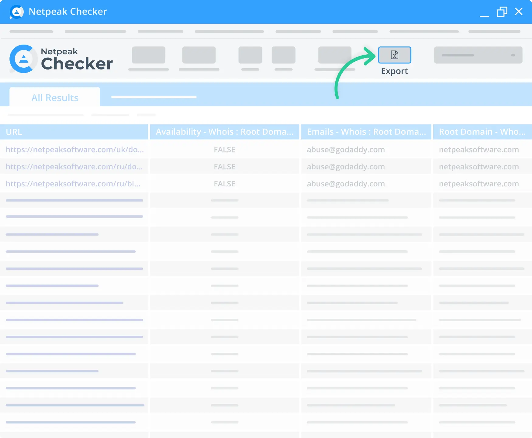 Download the analysis report from the Netpeak Checker app in a few moments.