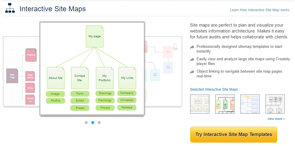 Программы прототип сайта: Creately