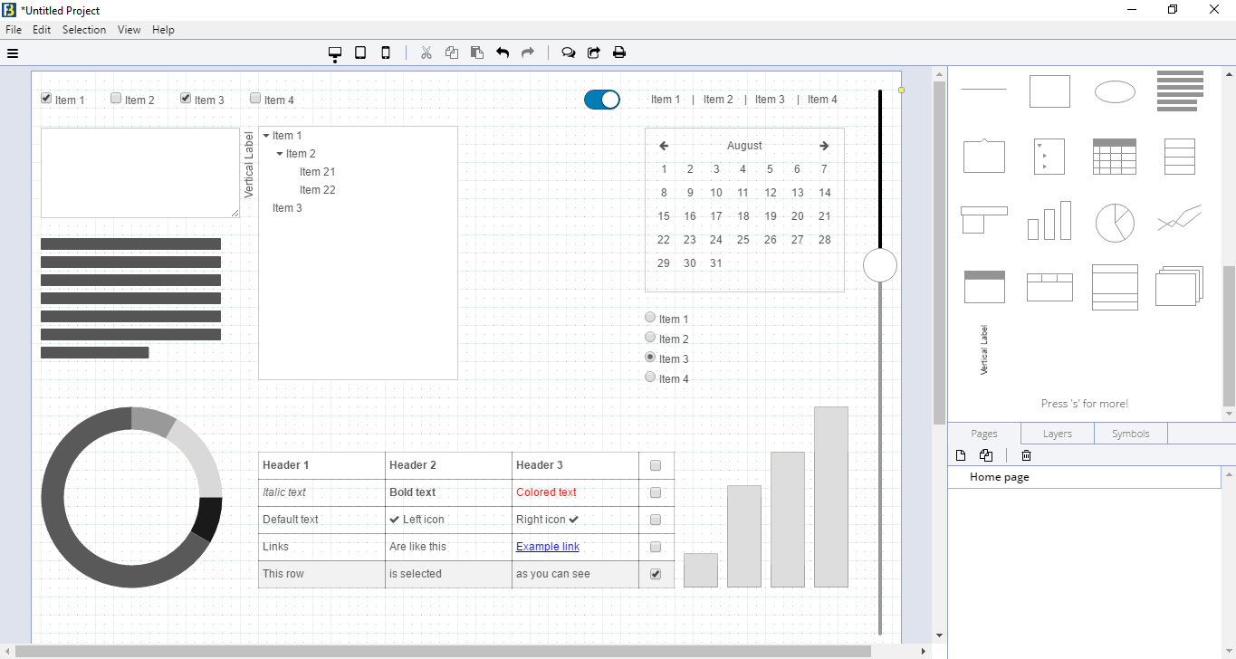 Программы прототип сайта: FlairBuilder