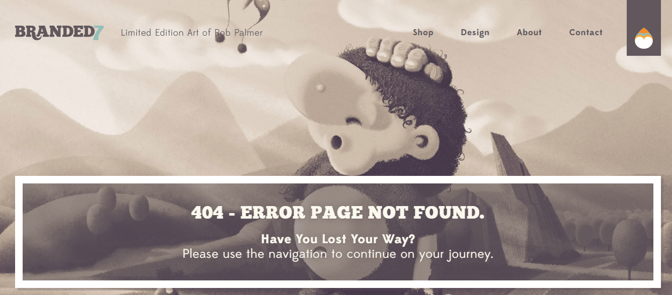 Пример оформления 404 страницы на сайте Branded7